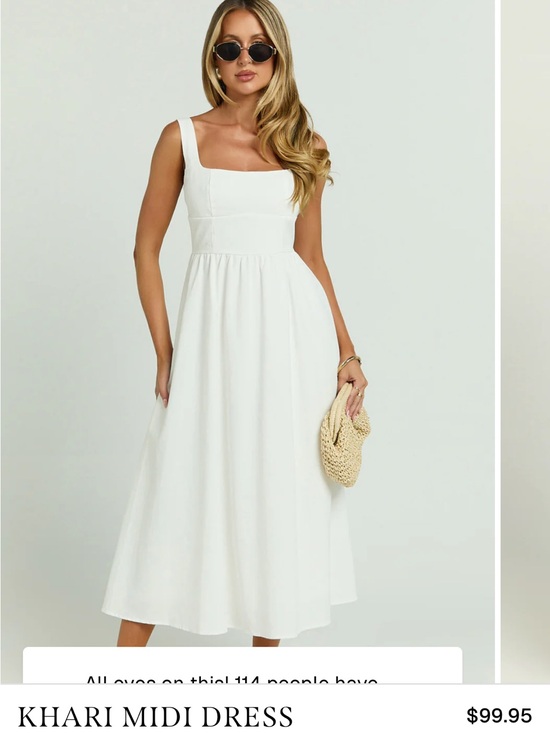 Showpo. Dresses & Skirts - Showpo Khari White Midi Dress - Sleeveless Square Neck